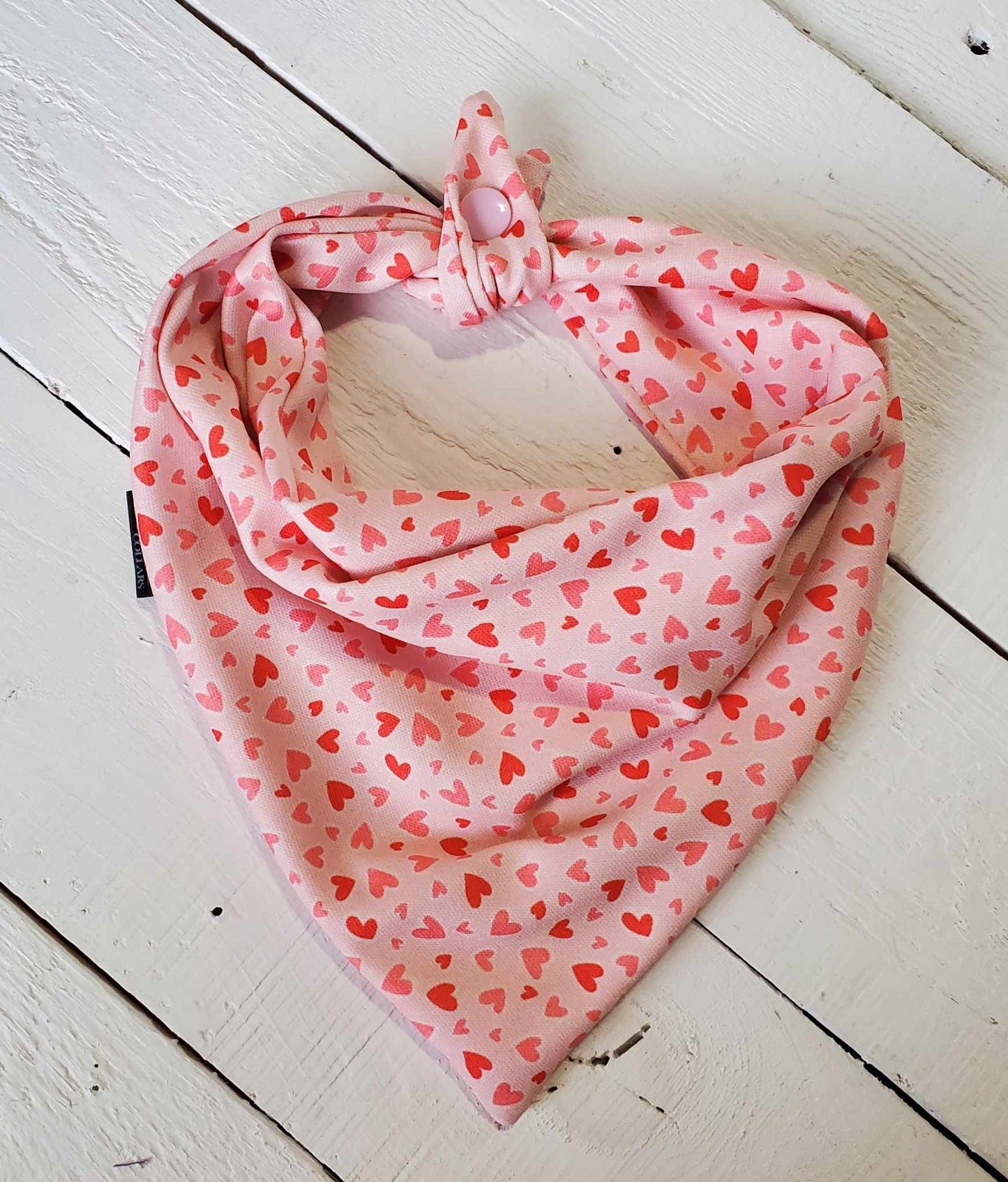 Pink Hearts Dog Bandana - wrinkle & stain resistant