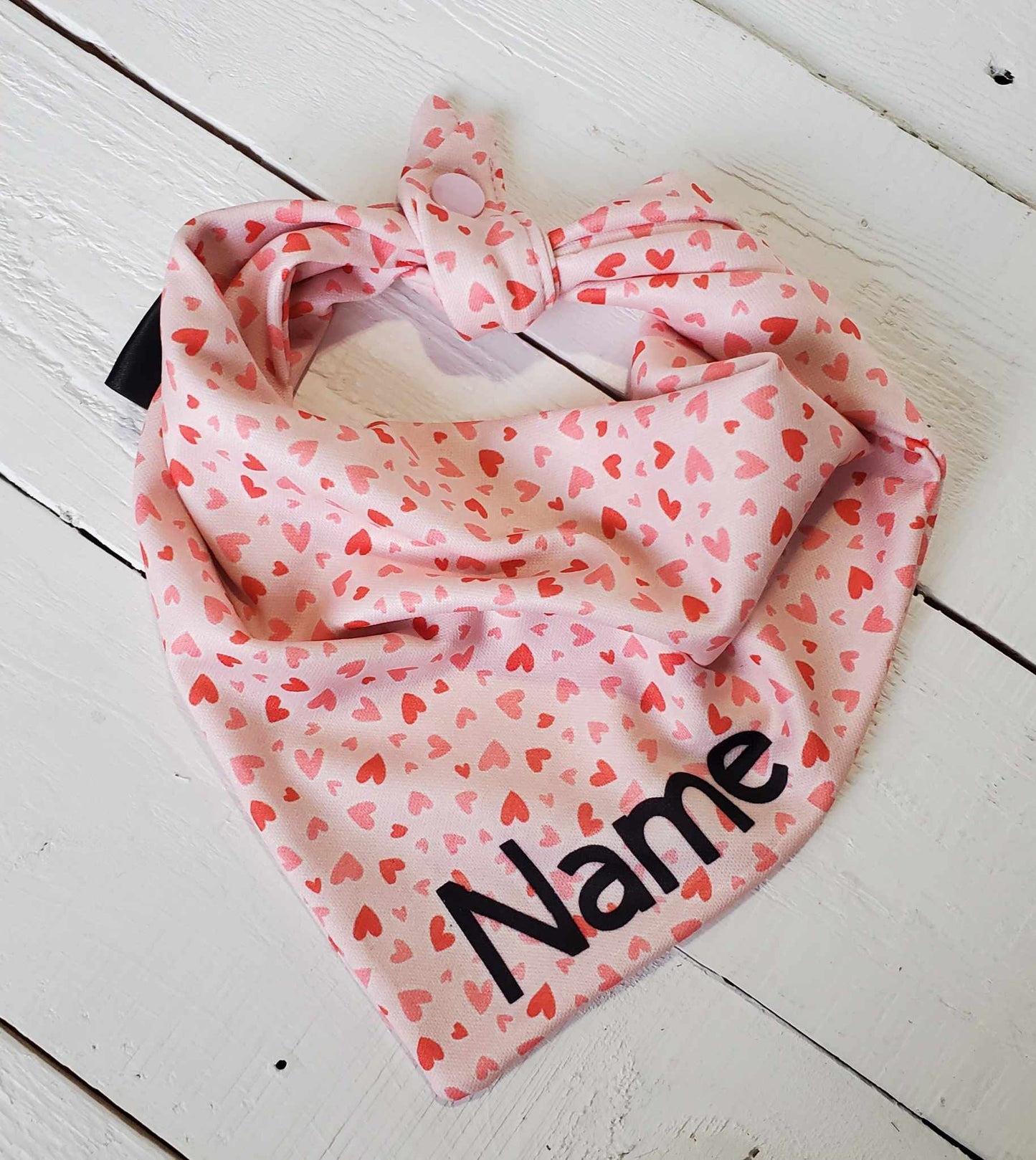 Pink Hearts Dog Bandana - wrinkle & stain resistant