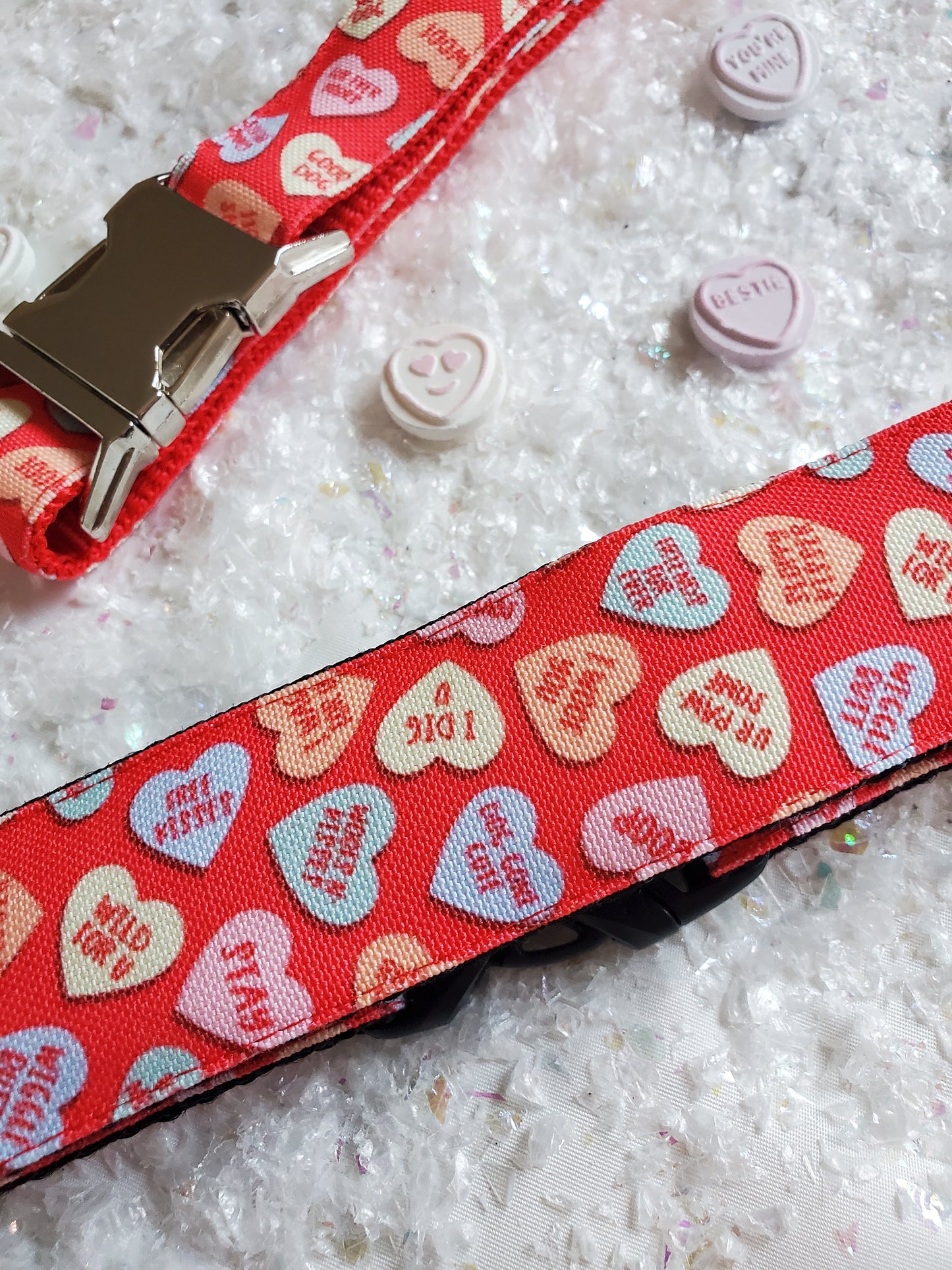 Candy Hearts dog collar