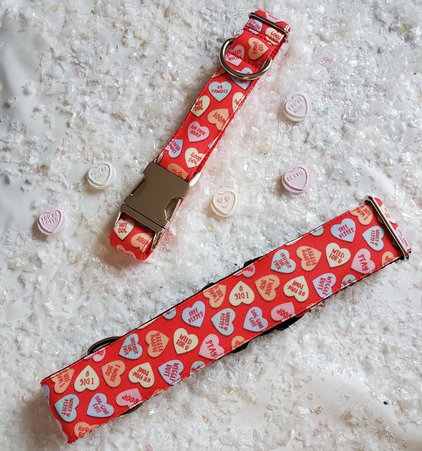 Candy Hearts dog collar