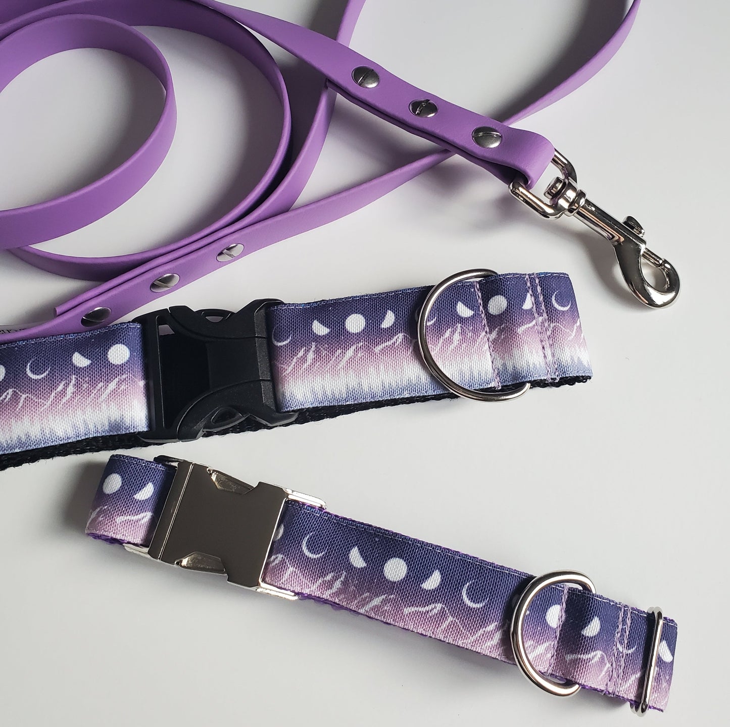 Moon & Mountains dog collar