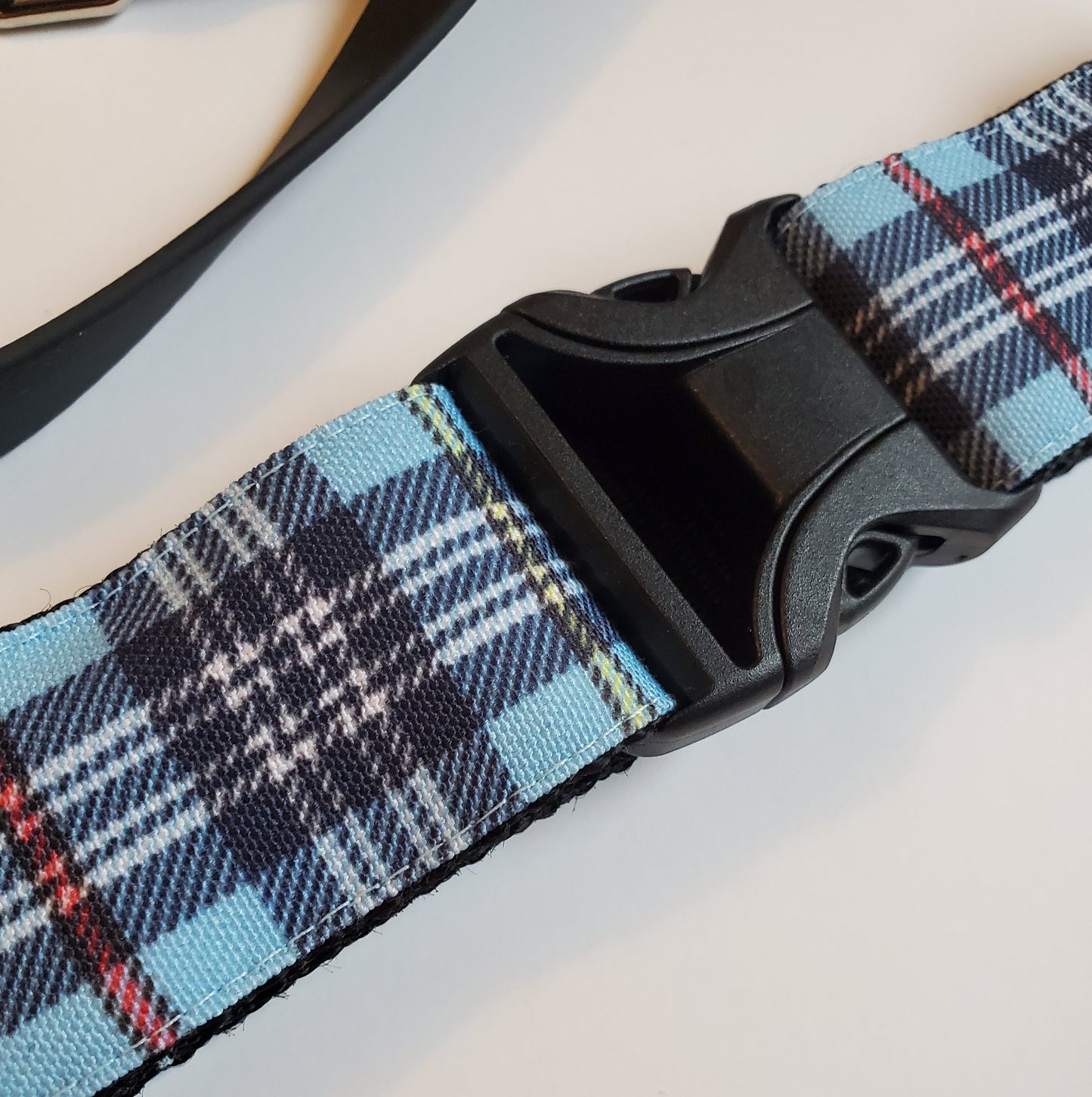 Blue Plaid dog collar