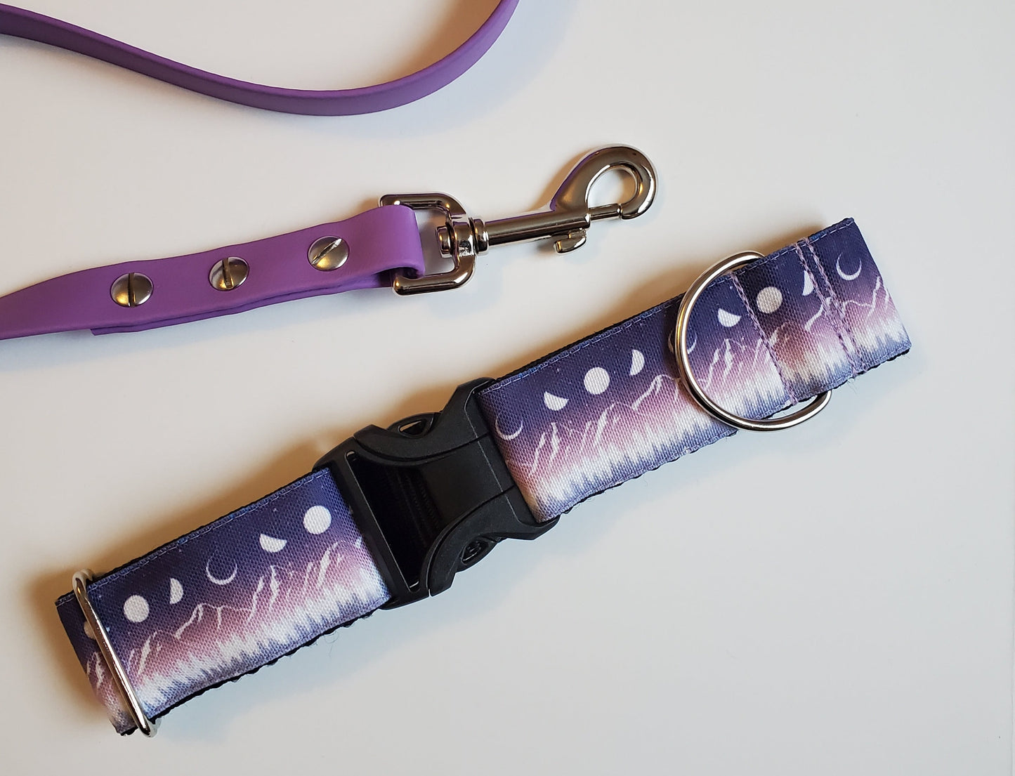 Moon & Mountains dog collar