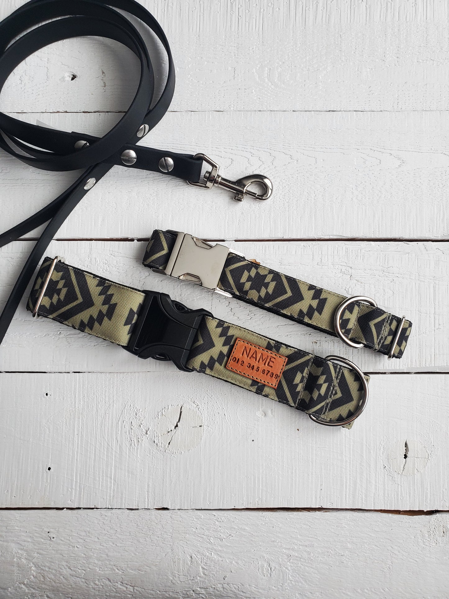 Sage Aztec dog collar