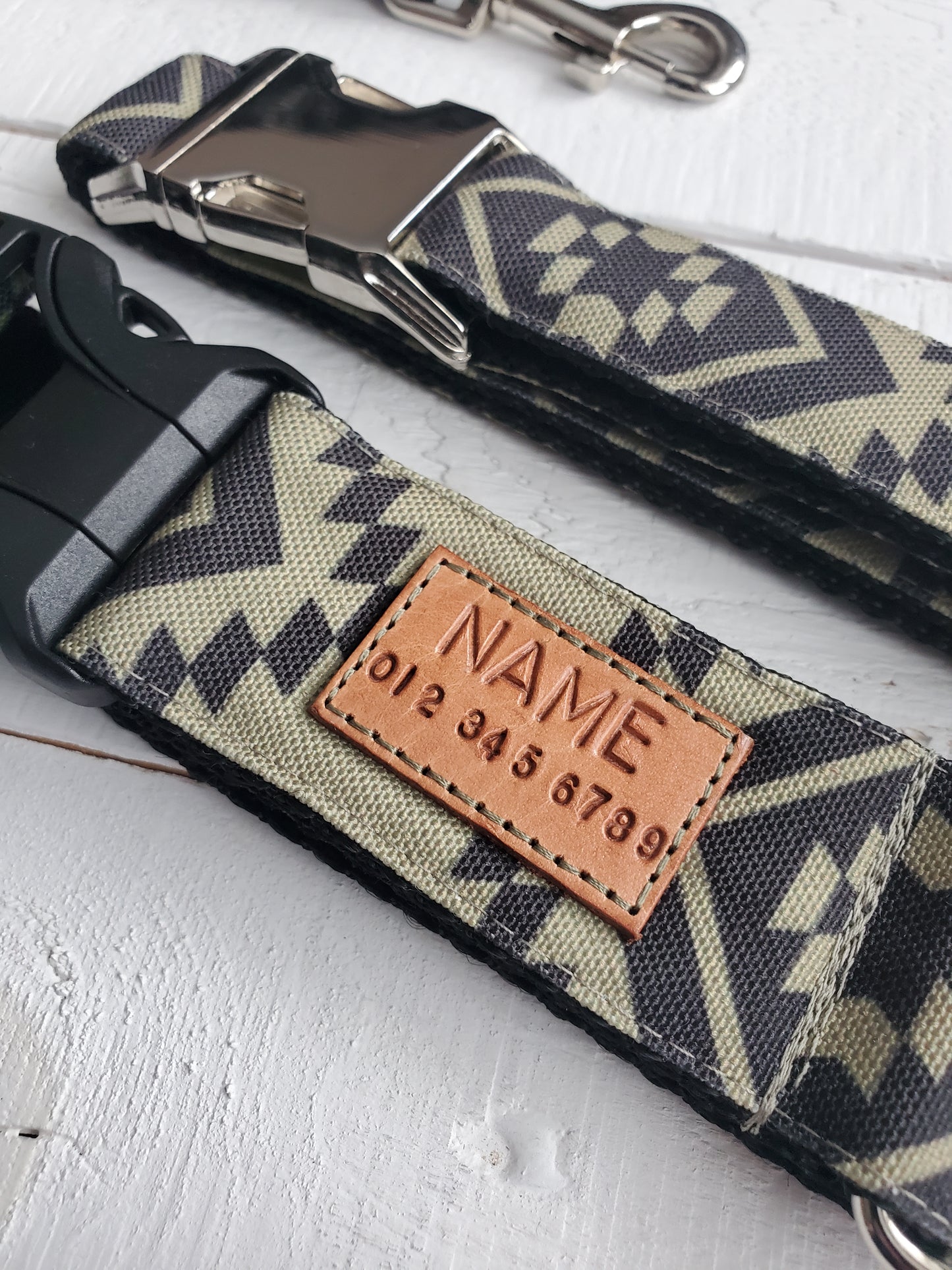 Sage Aztec dog collar