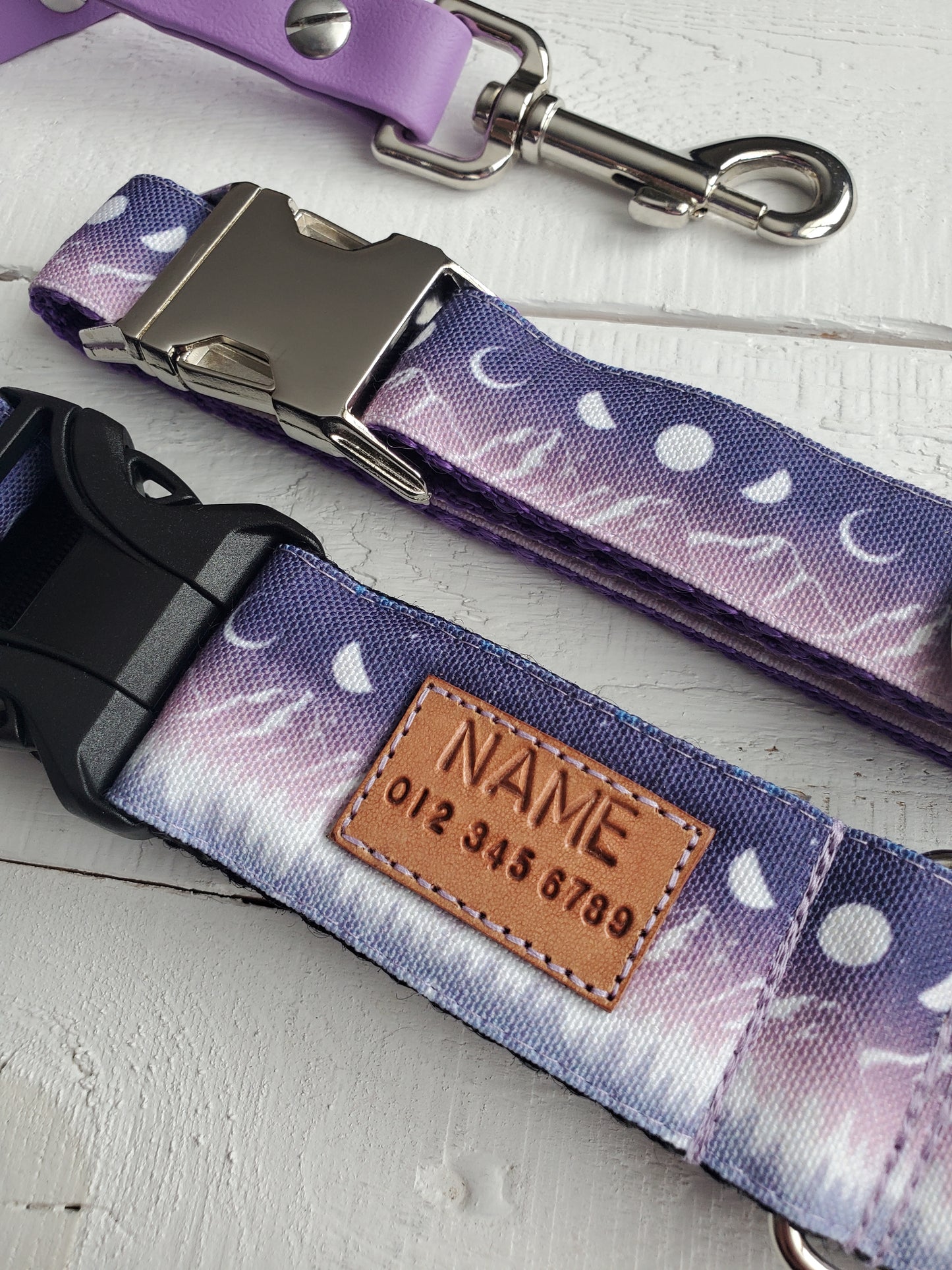 Moon & Mountains dog collar