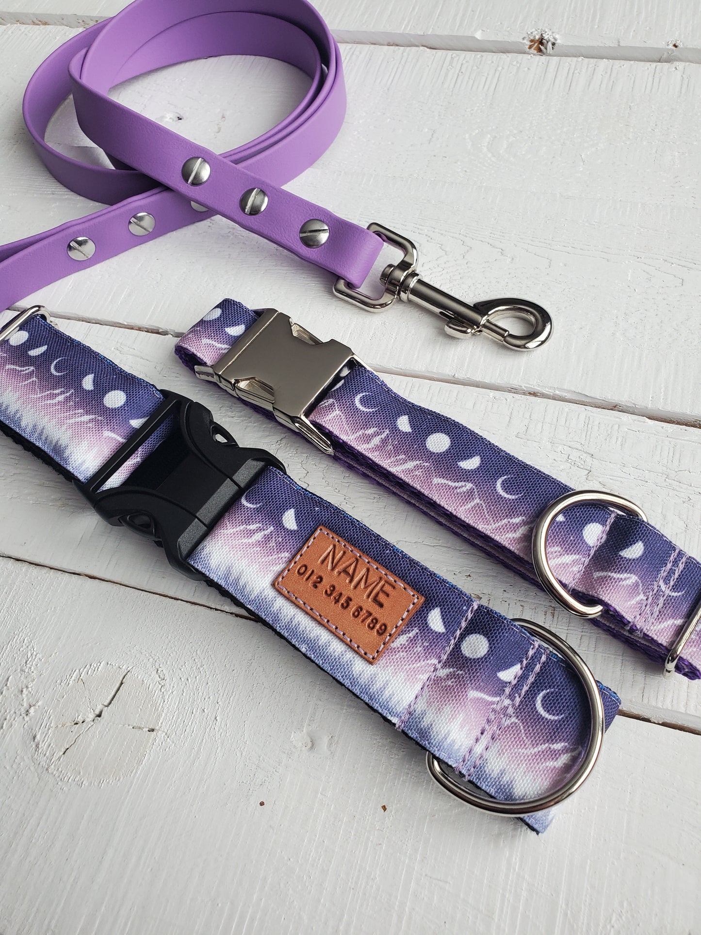 Moon & Mountains dog collar