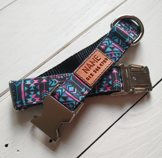 Dark Aztec dog collar