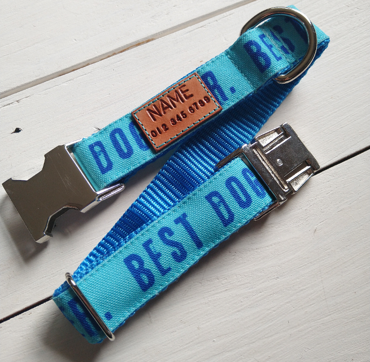 Blue Best Dog Ever dog collar