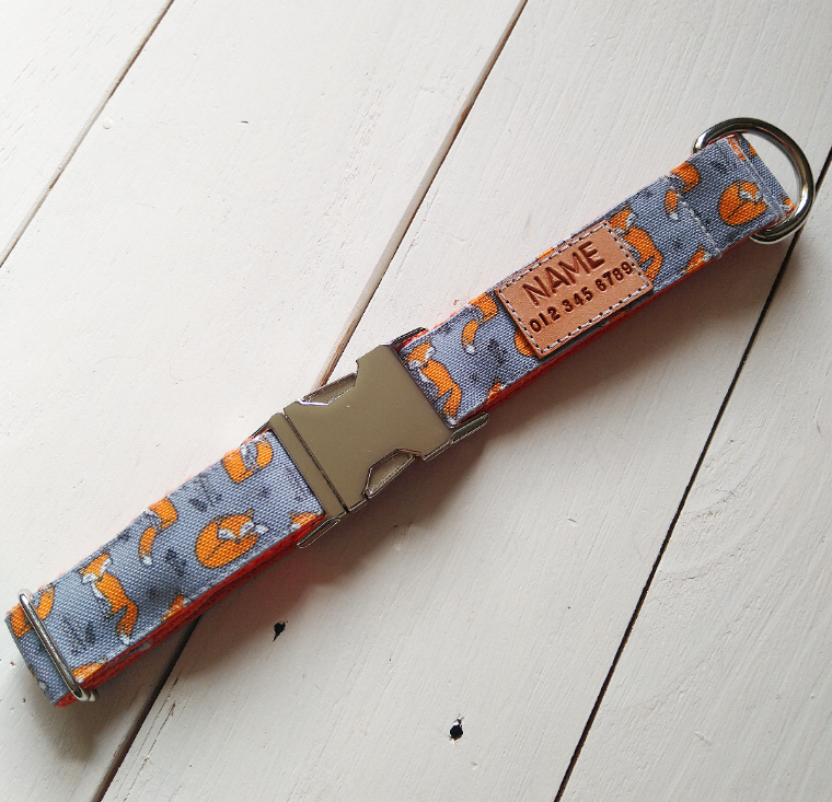 Sleepy Foxes Dog Collar