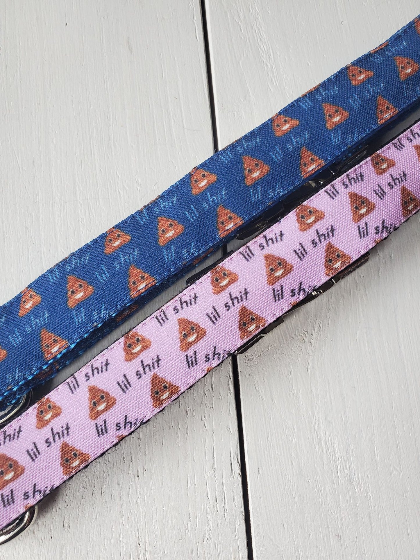 lil shit (with poop emoji) dog collar *Choose your color*