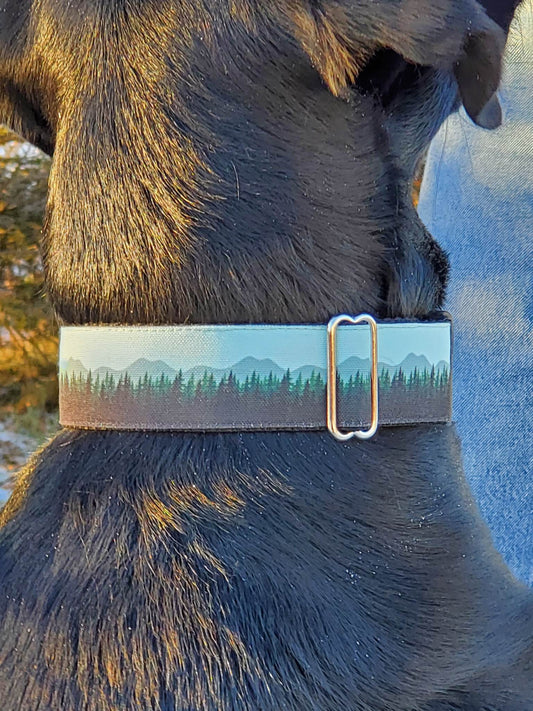 Sage Forest Mountainscape Dog Collar
