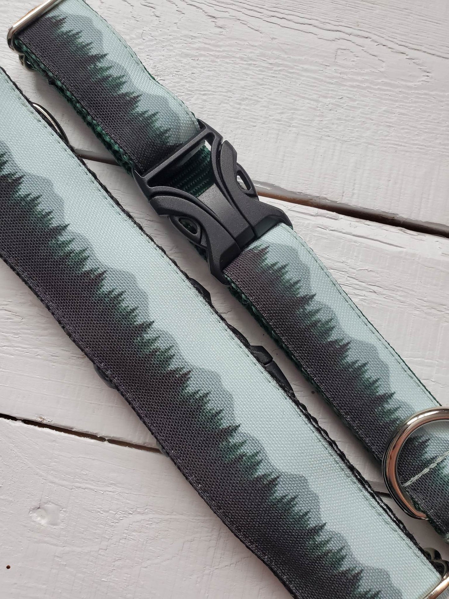 Sage Forest Mountainscape Dog Collar