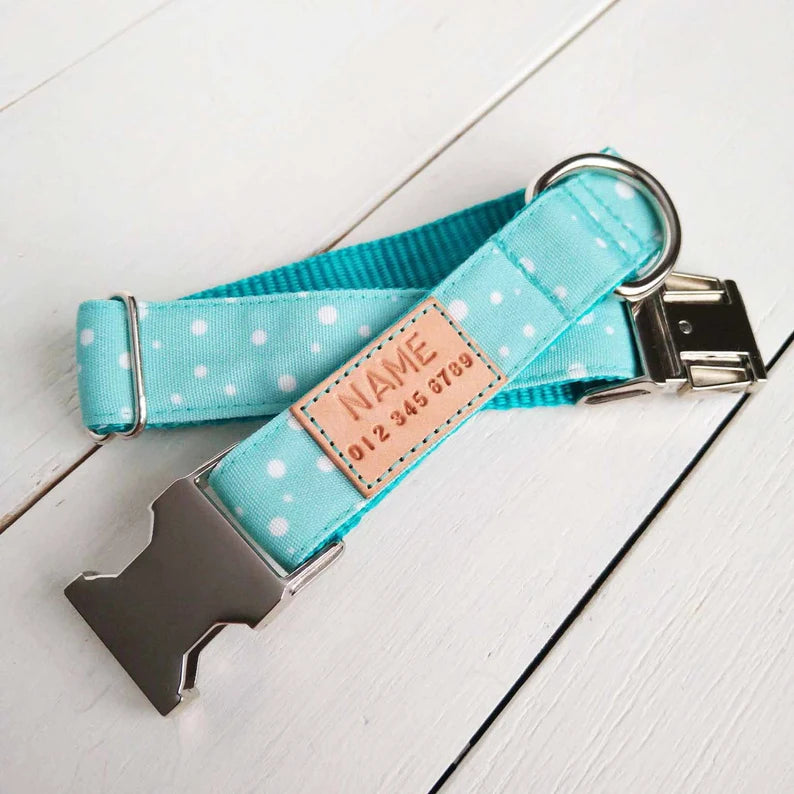 Teal Polka Dots collar